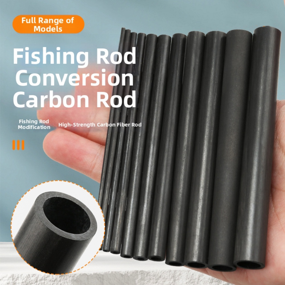 Fishing Rod Tip Replacement - Tubo in Fibra di Carbonio Nero